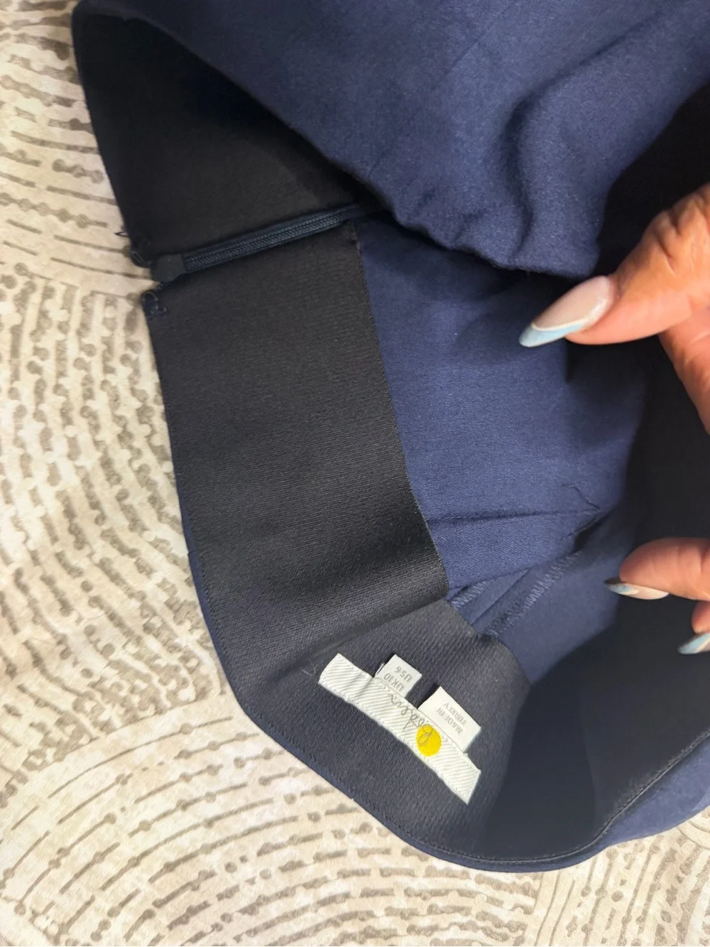 Boden Navy Mini Skirt with Front Pleats